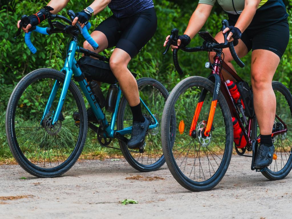 Close up of cyclists