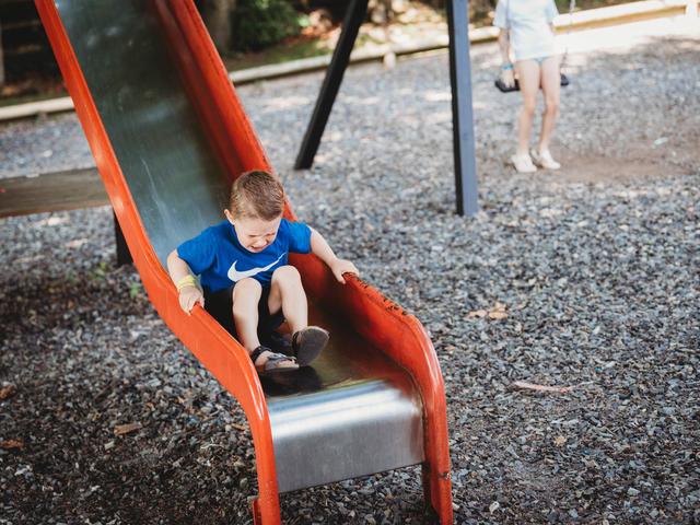 Slide at the outdoor play area