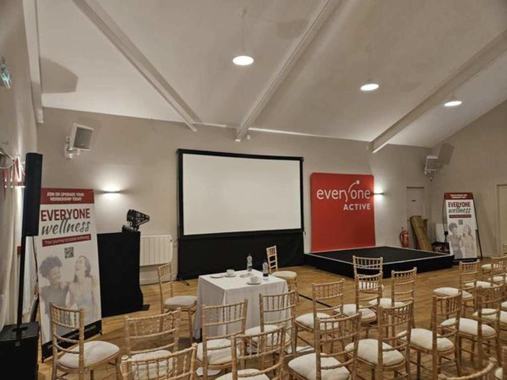 Knockerdown's event space setup for a corporate event